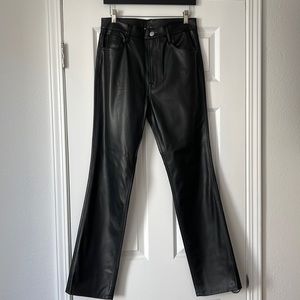 Faux Leather Black Pants in slim fit